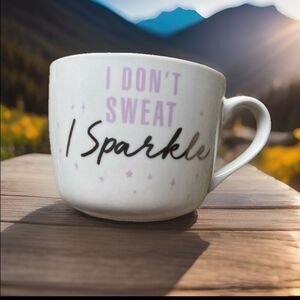 Opalhouse White Coffee Cup (I don’t Sweat I Sparkle)